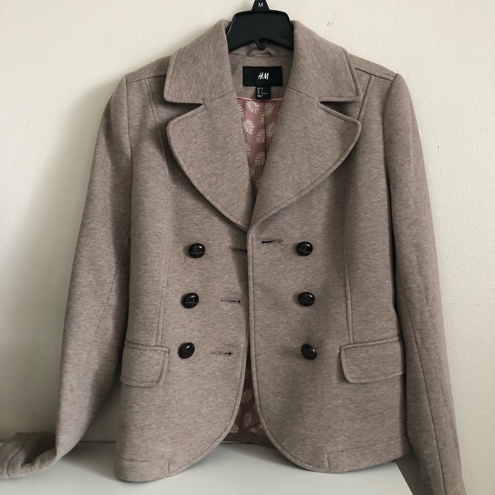 Double breasted knit pea coat